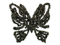 PUFFED PATCHES SHAPE 32 BUTTERFLY CAVIAR HEMATITE