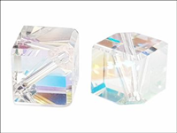 SWAROVSKI 5600 CUBE 4 MM CRYSTAL AB CONFEZIONE 18 PZ.