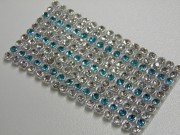 CRYSTAL MESH SS10 CRYSTAL/AQUAMARINE GHIERA ARGENTO