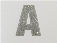 ELASTIC GLITTER LETTER A FONT 2, SILVER