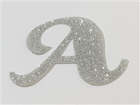 ELASTIC GLITTER LETTER A FONT 1, SILVER