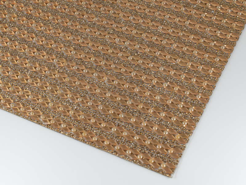 CRYSTAL MESH SS10 L.PEACH / RHOMBUS / RHINESTONES CERAMIC