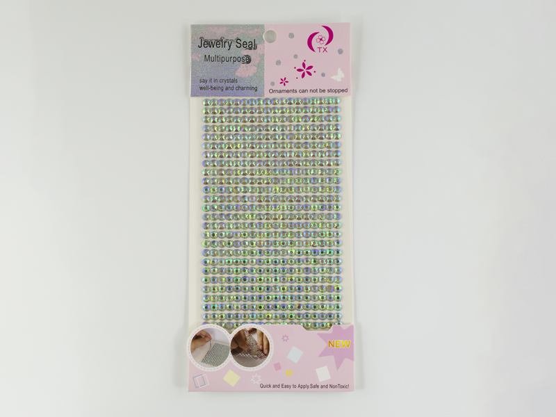 STRIPES OF RHINESTONE  STICKERS SS20 CRYSTAL AB (AURORA BOREALE)