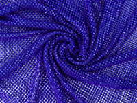 BLUE ELASTIC NET SHEET WITH RHINESTONE SS16 SAPPHIRE