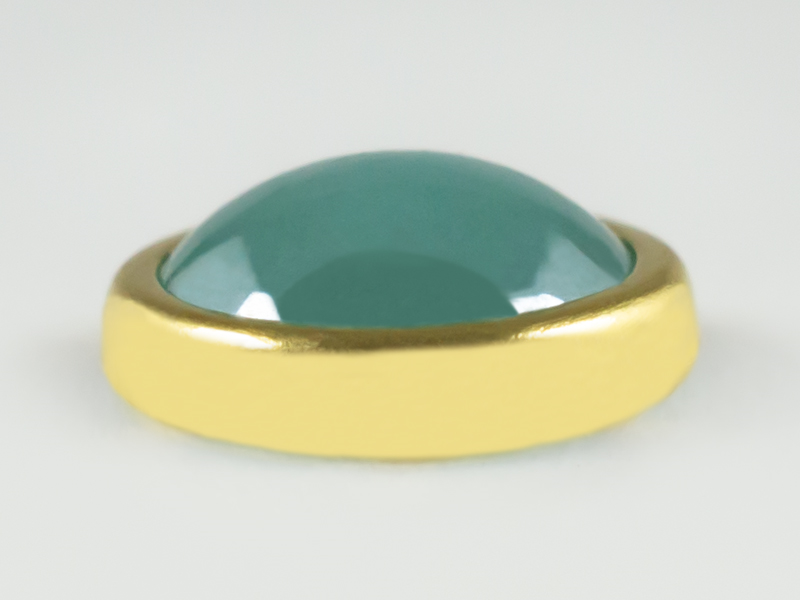 STRASS CERAMICA H.F. TONDO 6 MM COLORE 18 AZURE GREEN GHIERA ORO