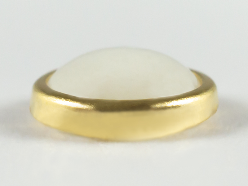 STRASS CERAMICA TONDO 4 MM COLORE 1 CREAM GHIERA ORO