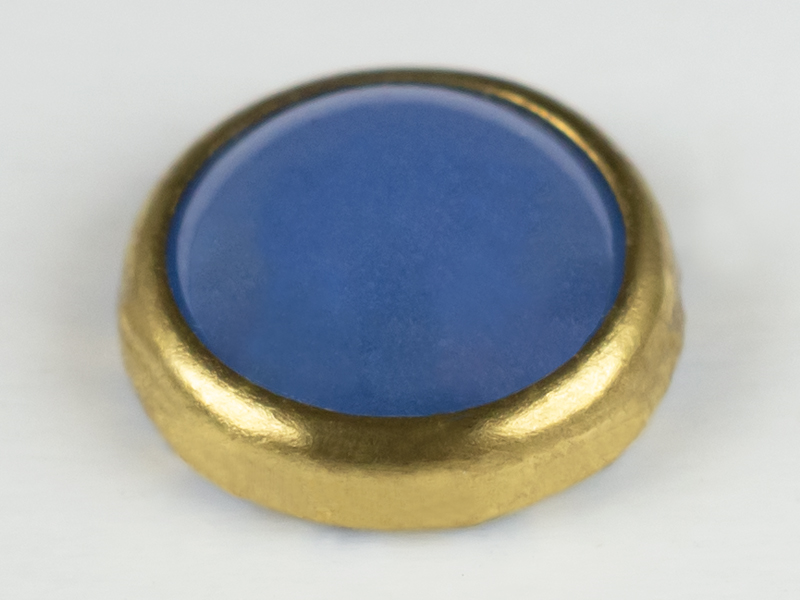 CERAMIC STONE ROUND 4MM COLOR 17 TURQUOISE GOLD RIM