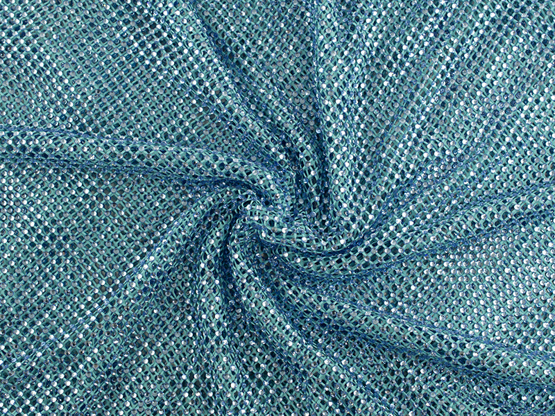 TURQUOISE ELASTIC NETWORK PANEL WITH RHINESTONE SS16 LIGHT SAPPHIRE