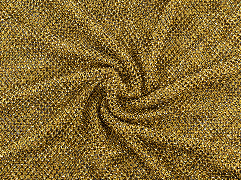 MUSTARD ELASTIC NETWORK PANEL WITH RHINESTONE SS16 AURUM