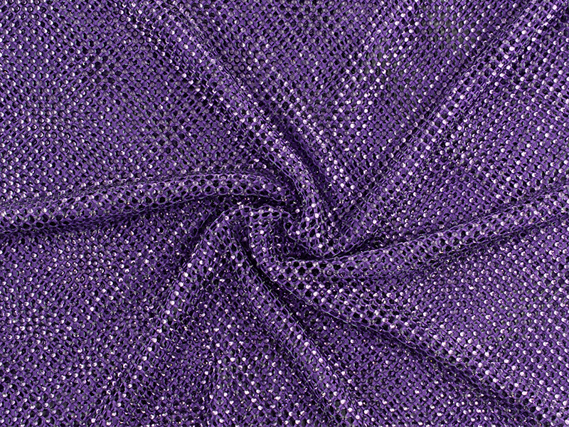VIOLET ELASTIC NETWORK PANEL WITH RHINESTONE SS16 TANZANITE
