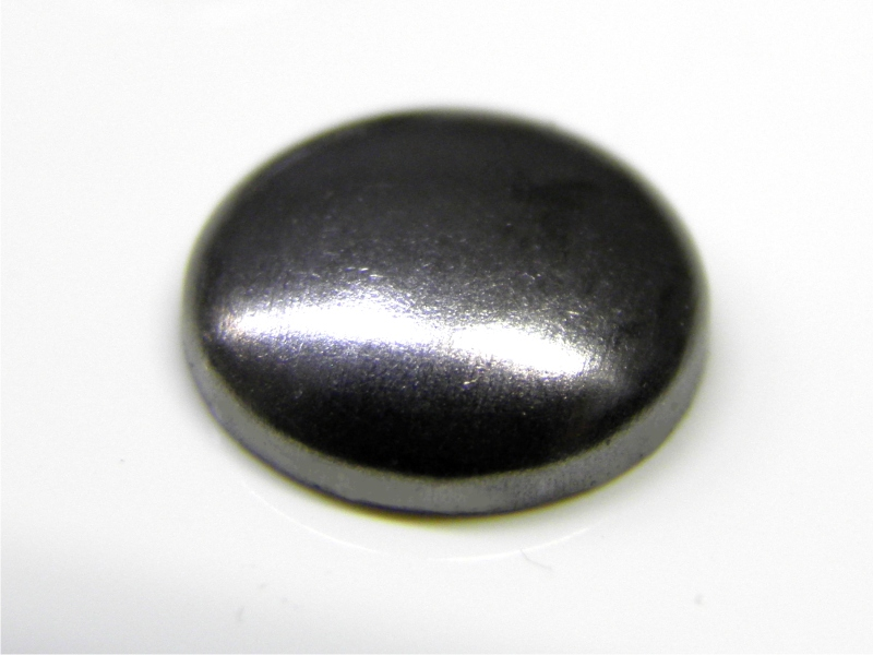 BORCHIA METALLICA CONVESSA "B" ALU CONVEX TOP ROUND 12 MM HEMATITE