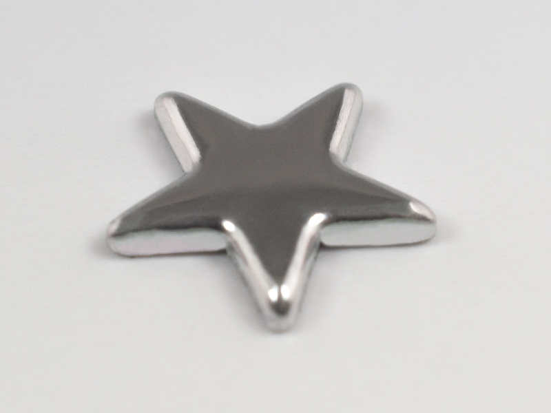 BORCHIA METALLICA CONVESSA "B" ALU CONVEX FLAT STAR 13x13 MM SILVER