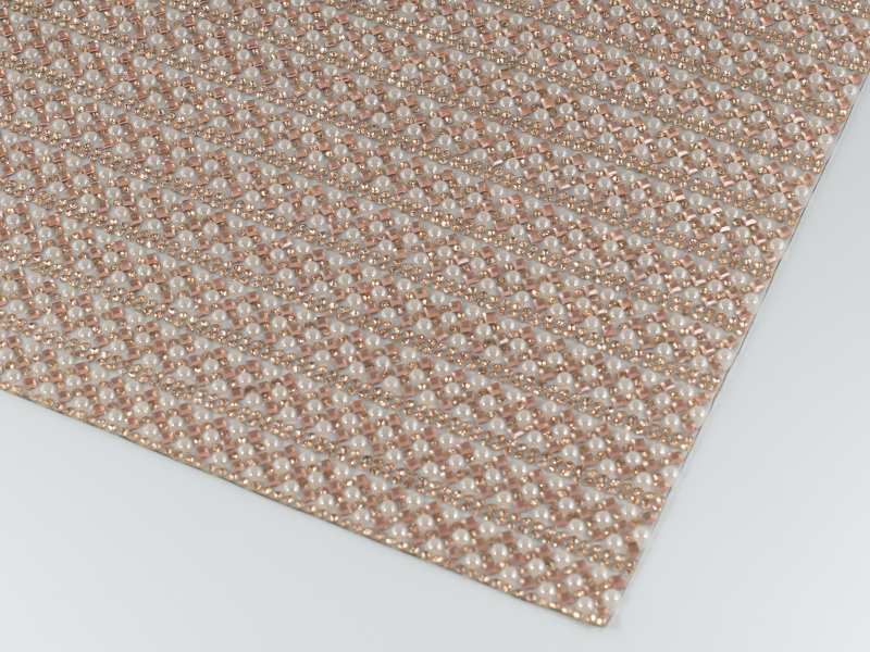 CRYSTAL MESH SS6 LT.PEACH, SQUARE 3X3 LT.PEACH, RHINESTONE CERAMIC 4