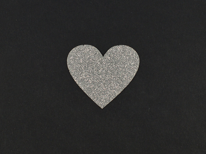 ELASTIC GLITTER FILM HEART 35x38mm FORM