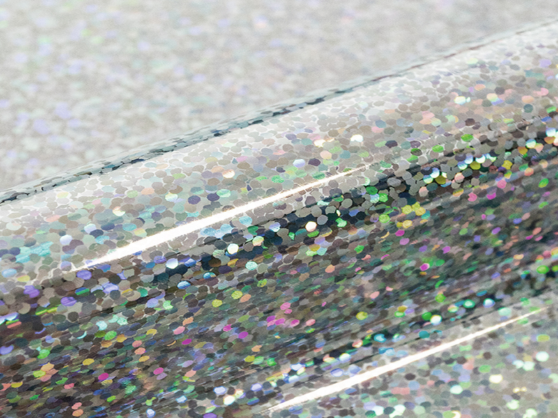 1 mt di HOLOGRAPHIC H0021 SILVER. Foglio termo trasferibile in poliuretano SISER