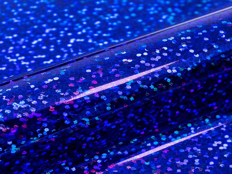 1 mt di HOLOGRAPHIC H0083 ROYAL BLUE. Foglio termo trasferibile in poliuretano SISER