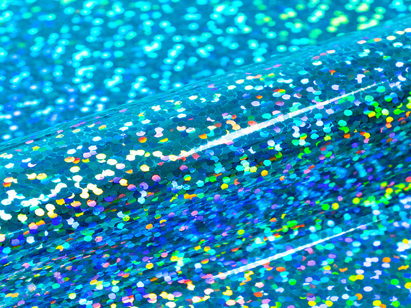 1 mt di HOLOGRAPHIC H0011 AQUA. Foglio termo trasferibile in poliuretano SISER