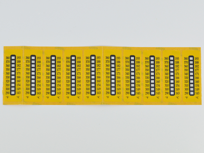 PLATE TEMPERATURE MEASURING STRIPS