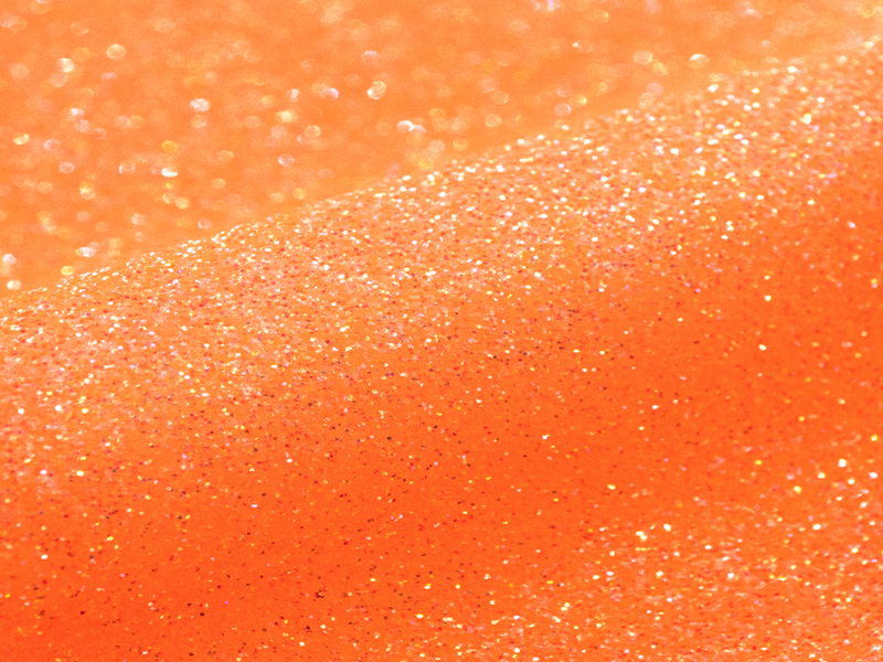 1 m of  GLITTER G0023 NEON ORANGE. Thermo transferable vinyl sheet SISER