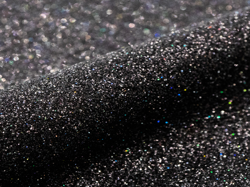 1 m of  GLITTER G0093 GALAXY BLACK. Thermo transferable vinyl sheet SISER