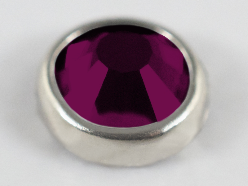 AMETHYST PLUS RHINESTONES SS30 WITH SILVER RING