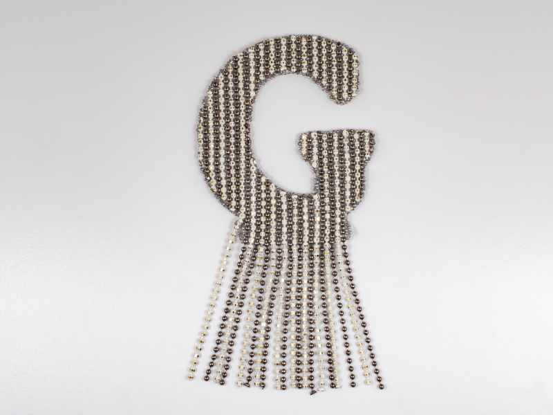 METAL CHAIN SHAPE 07 G WHITE-GOLD / HEMATITE