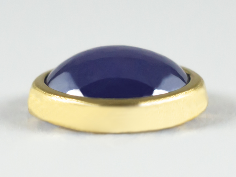 CERAMIC STONE ROUND 6 MM COLOR 14 NAVY GOLD RIM