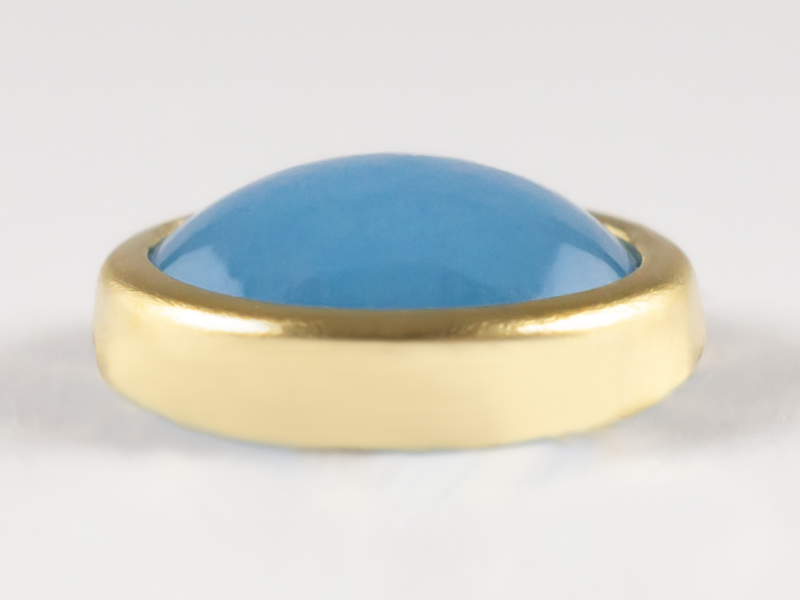 CERAMIC STONE ROUND 4 MM COLOR 16 LIGHT BLUE GOLD RIM