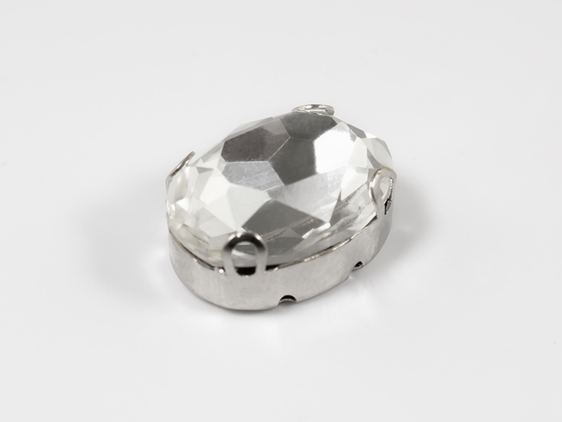 ELLIPSE 13x18 MM CRYSTAL WITH NICKEL CLAW