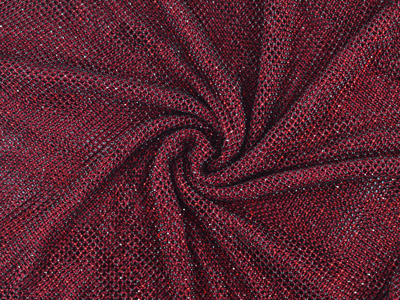 PANNELLO DI RETE ELASTICA DARK RED CON STRASS SS16 GARNET