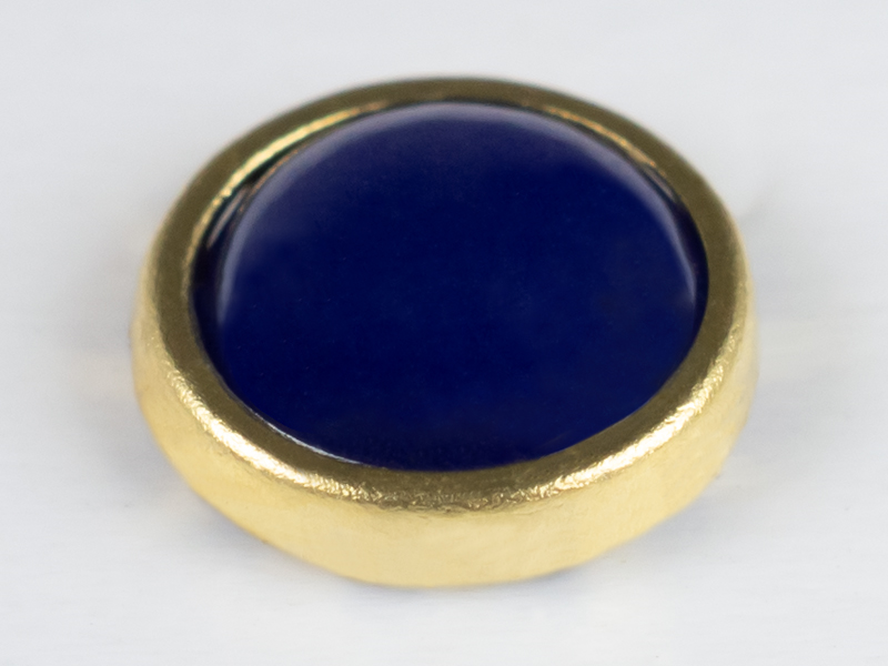 CERAMIC STONE ROUND 6 MM COLOR 14 NAVY GOLD RIM