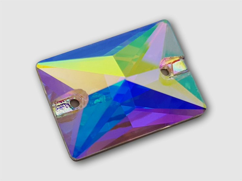 LUXURY RECTANGLE 13X18 MM CRYSTAL AURORA BOREALE