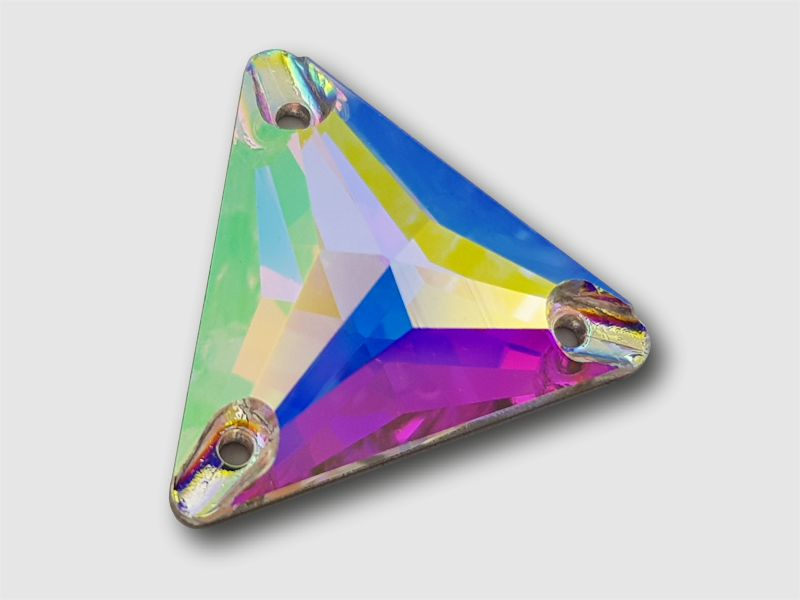 LUXURY TRIANGLE 12X12 MM CRYSTAL AURORA BOREALE