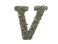 PUFFED PATCHES SHAPE 22 V CAVIAR HEMATITE