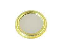 EPOXY MIRROR ROUND 7MM CRYSTAL GOLD RIM