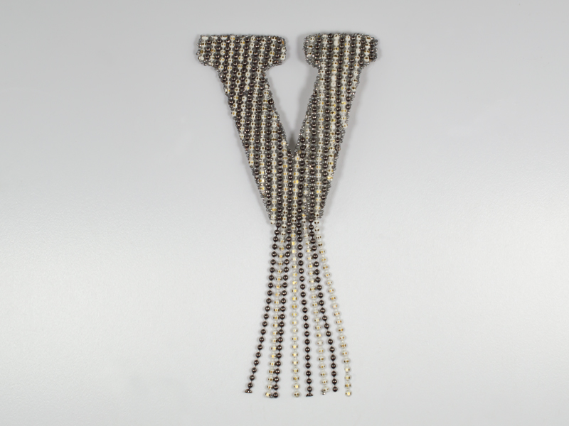 METAL CHAIN SHAPE 22 V WHITE-GOLD / HEMATITE