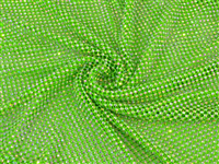 FLUO GREEN ELASTIC NET SHEET WITH RHINESTONE SS16 CRYSTAL AB