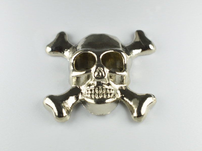 CONVEX STUD "A" SKULL 22X23 MM SILVER