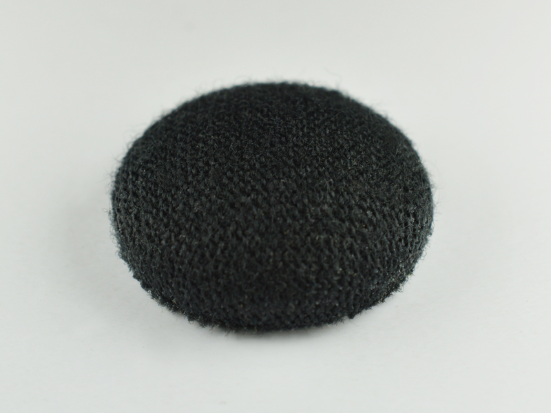 CONVEX FABRIC STUD "A" ROUND 8 MM BLACK