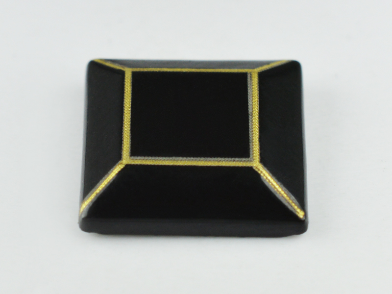 VINTAGE CONVEX STUD "B" FACETED SQUARE 10X10 MM BLACK