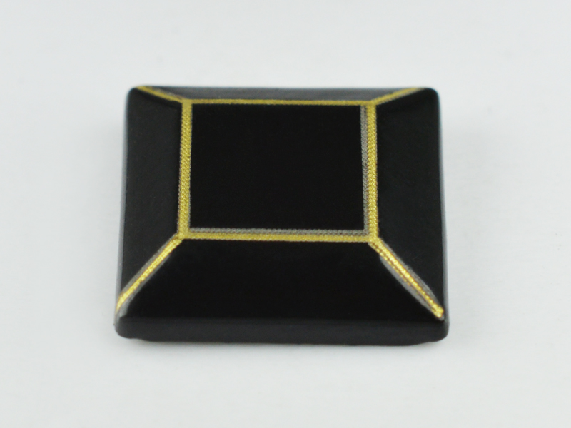 CONVEX METALLIC STUDS B VINTAGE FACETED SQUARE 10X10 MM BLACK