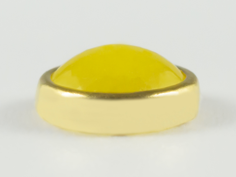 CERAMIC STONE ROUND 4MM COLOR 12 LEMON GOLD RIM