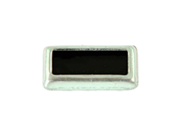 CABOCHON SPECCHIO RETTANGOLO 5X10MM BLACK GHIERA SILVER