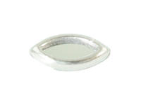 EPOXY MIRROR OVAL 5X10MM CRYSTAL SILVER RIM