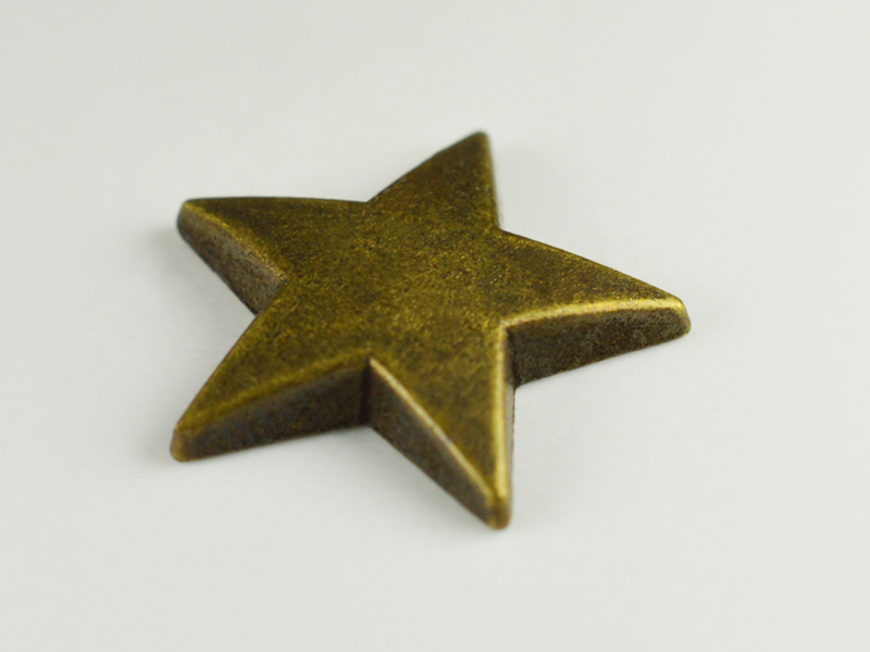 CONVEX STUD "A" DOME STAR 9 MM ANTIQUE GOLD