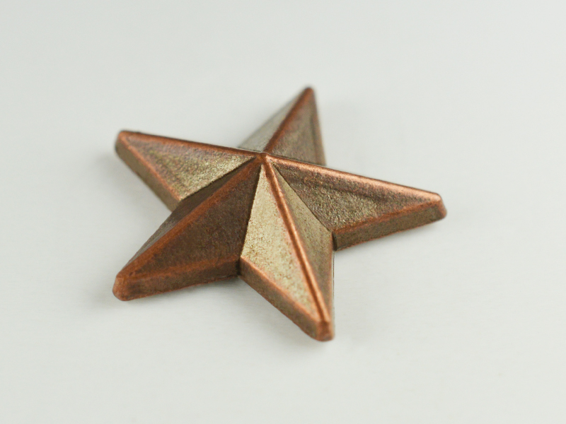 CONVEX STUD "A" FACETED STAR 9 MM COPPER