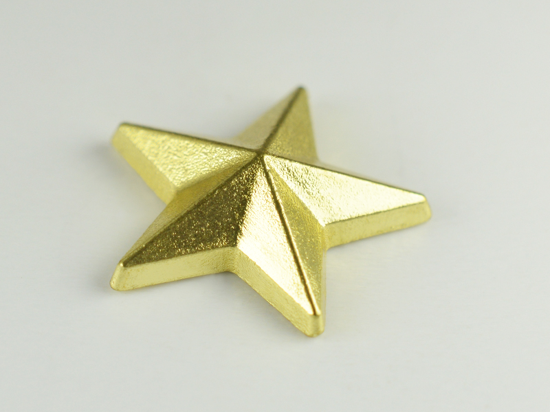 CONVEX STUD "A" FACETED STAR 9 MM GOLD