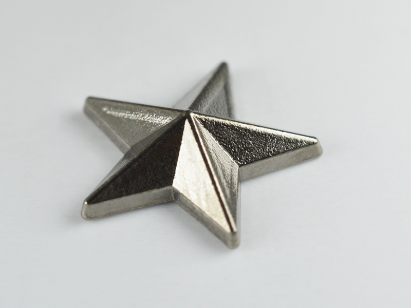 CONVEX STUD "A" FACETED STAR 9 MM SILVER
