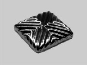 CONVEX STUD "B" CHECK SQUARE 8x8 MM HEMATITE